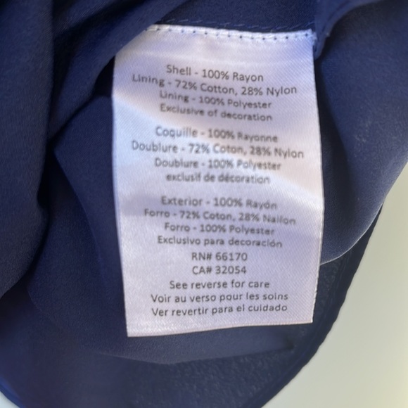 Navy blue lines dress with exquisite embellishment. Size 4. Fits like a 2. - Picture 6 of 7